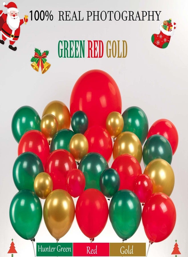 kozee Christmas party Decorations with Emerald Green Red and Gold balloon arch & Santa Candy Cane Star 4D Square gift ribbon foil balloons for Winter Christmas new years eve party Decorations - Image 3